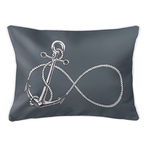 Infinity Anchor Gray Lumbar Coastal Pillow
