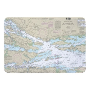 St. Lawrence River; Ironsides, NY to Bingham I., Ont. Nautical Chart Memory Foam Bath Mat