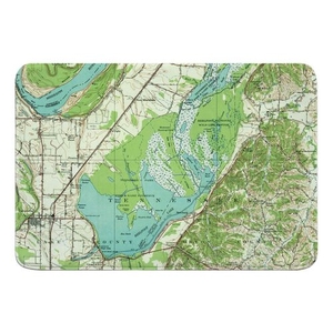 Reelfoot Lake, TN (1956) Topo Map Memory Foam Bath Mat