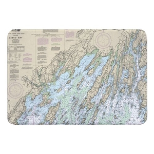 Casco Bay, ME Nautical Chart Memory Foam Bath Mat