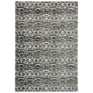 Liora Manne Soho Safari Stripe Indoor Rug Black/Blue 8'10"x11'9"
