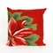 Liora Manne Visions II Poinsettia Indoor/Outdoor Pillow Red 20" Square