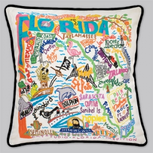 Florida State Pillow-Black Piping