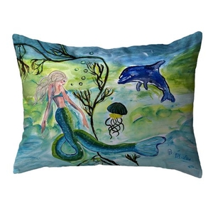 Mermaid & Jellyfish Small Noncorded Pillow 11x14