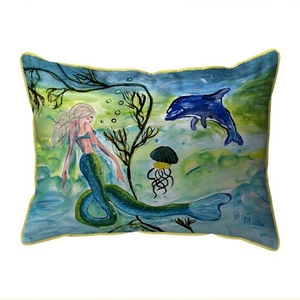 Mermaid & Jellyfish Small Indoor/Outdoor Pillow 11x14