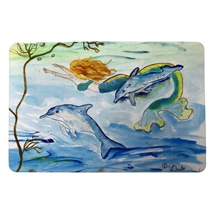 Mermaid and Dolphins Small Door Mat