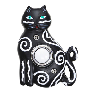 Painted Black Cat Doorbell