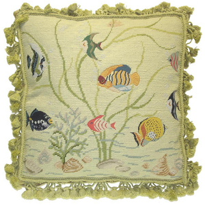 Fishes Needlepoint Pillow