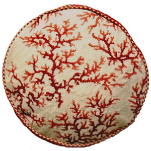 Coral Needlepoint Pillow