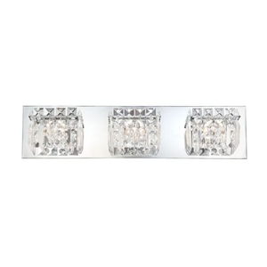 Crown 3 Light Vanity In Chrome And Clear Crystal Glass
