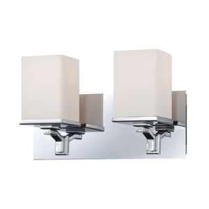Ramp 2 Light Vanity In Chrome And White Opal Glass