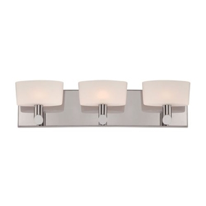 Toby 3 Light Vanity In Satin Nickel And White Opal Glass