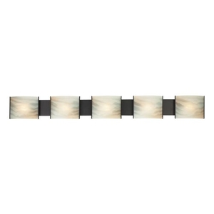Pannelli 5 Light Vanity In Oil Rubbed Bronze And Hand-Moulded Honey Alabaster Glass