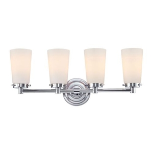 Madison 4 Light Vanity In Chrome And White Opal Glass