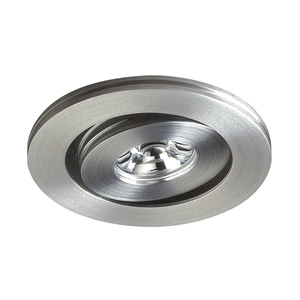 Saucer Led Button Light In Brushed Aluminum