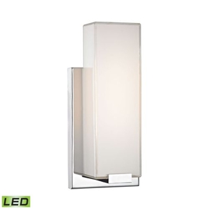 Midtown 1 Light Wall Sconce In Chrome And Paint White Glass