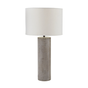 Cubix Round Desk Lamp In Natural Concrete