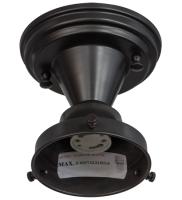 5"W Craftsman Brown On Brass 1 Lt Flushmount Hardware