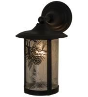 8"W Fulton Winter Pine Solid Mount Wall Sconce