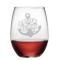 Ship Faced Etched Stemless Wine Glass Set