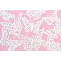 Multi Butterfly Pink Hook/Tufted Rug, 2.8 X 4.8