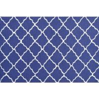 Lattice Navy Hook/Tufted Rug, 2.8 X 4.8