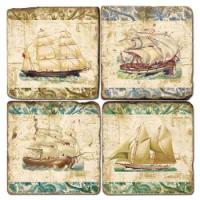 Ships On Fabric Coasters