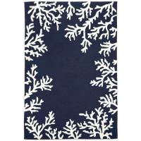 Coral Border Navy Rug 5' X 7'6"