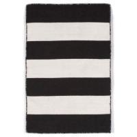 Rugby Stripe Black Rug 24" X 36"