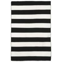 Rugby Stripe Black Rug 42" X 66"