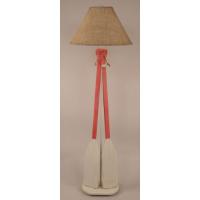 Coastal Lamp 2 Paddle Red Accent W/ Rope Floor Lamp