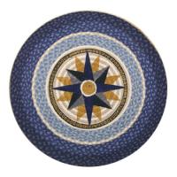 Compass Blue Round  Rug
