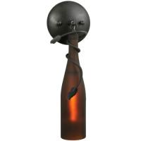 3" W Tuscan Vineyard Frosted Amber Wine Bottle Wall Sconce