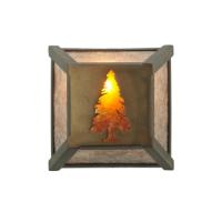 7" Sq Tall Pine Wall Sconce