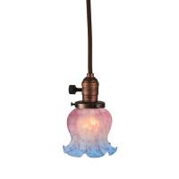 4.5" W Melon Flower Pink & Blue Mini Pendant