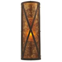 7" W Amber Mica Diamond Mission Wall Sconce