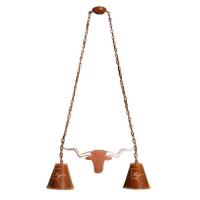 32" L Texas Longhorn 2 Lt Island Pendant
