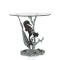 Seahorse Glass Top End Table