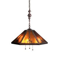 21" W Grenway Amber Mica Pendant