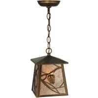 7" Sq Whispering Pines Lantern Pendant