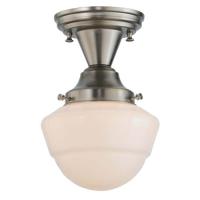 7" W Revival Schoolhouse W/Emma Globe Semi-Flushmount