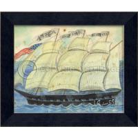 America New York Boston Framed Ship Art