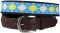 Argyle (Blue & Yellow) Leather Tab Belt