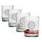 Compass Etched Dor Glass Set