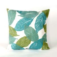Liora Manne Visions I Mystic Leaf Indoor/Outdoor Pillow - Blue, 20" Square
