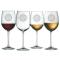 Compass Etched Stemmed Wine Glass Set