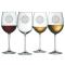 Compass Etched Stemmed Wine Glass Set