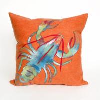 Liora Manne Visions Ii Lobster Indoor/Outdoor Pillow - Orange, 20" Square