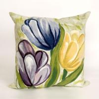 Liora Manne Visions Iii Tulips Indoor/Outdoor Pillow - Blue, 20" Square