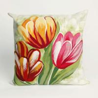 Liora Manne Visions Iii Tulips Indoor/Outdoor Pillow - Red, 20" Square